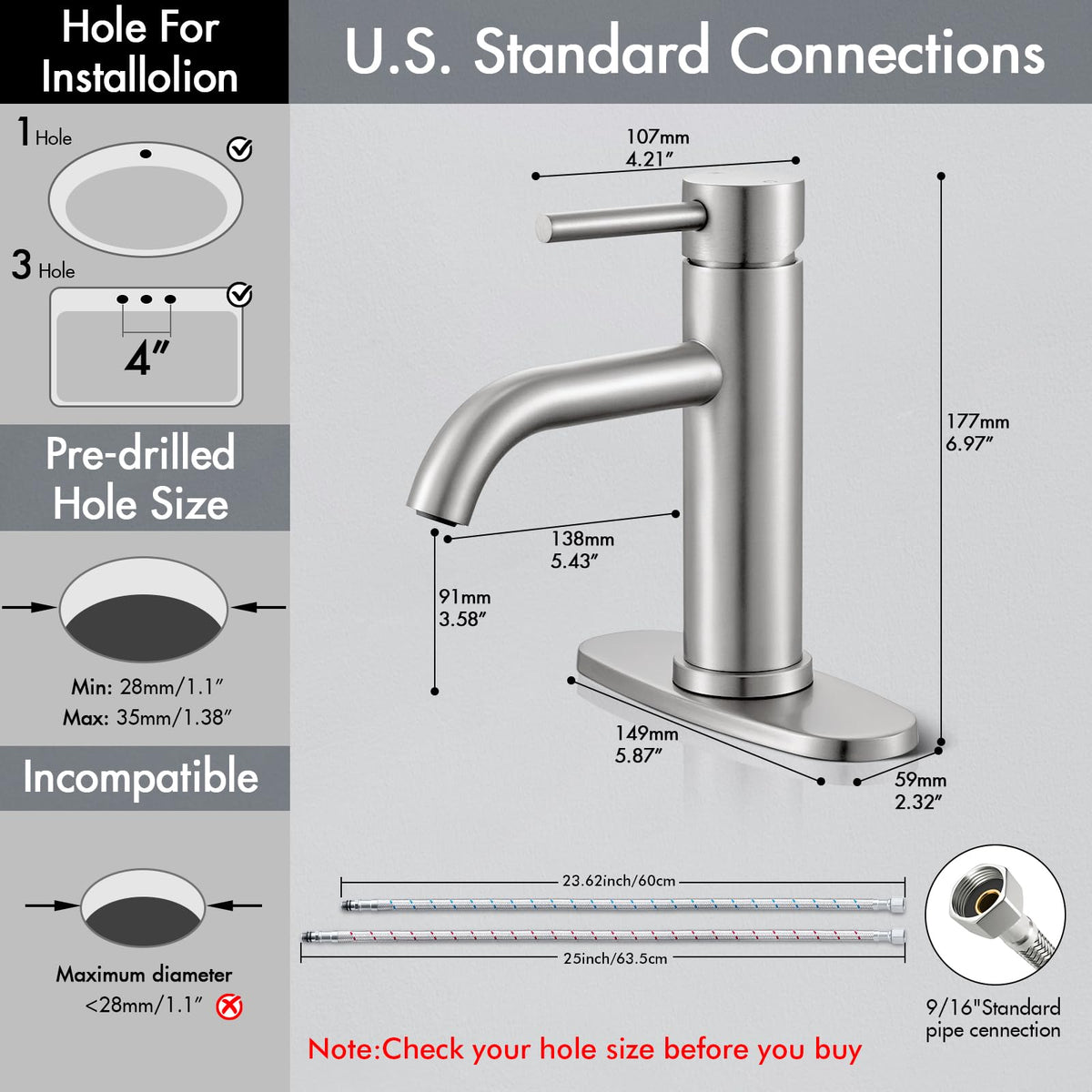 WINKEAR brushed-nickel faucet flexible hoses enable reliable connections