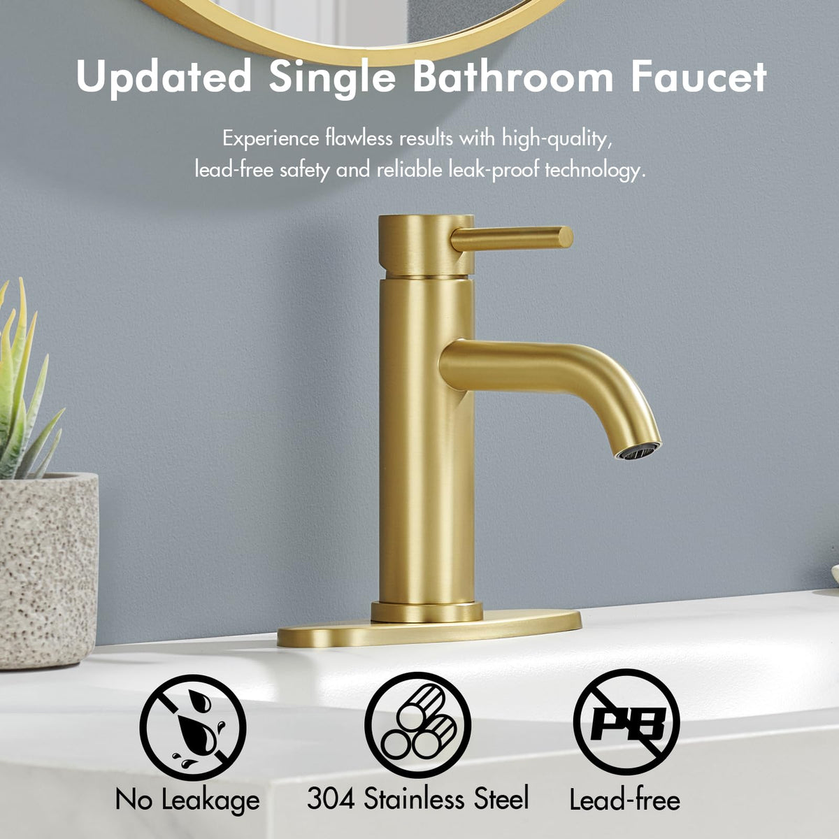 WINKEAR gold faucet handle close-up demonstrates smooth operation and precision control.