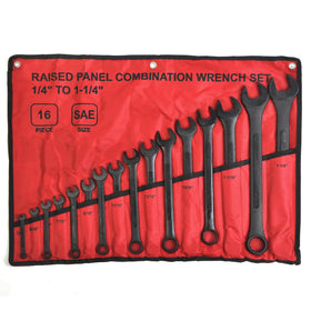 WINMAX TOOLS AUTOMOTIVE 16-piece SAE wrench set rolled in a pouch for portable storage