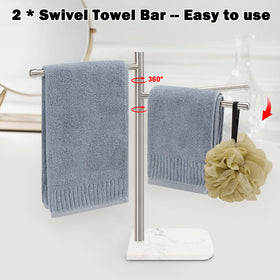 Countertop towel rack keeps towels within easy reach at sink