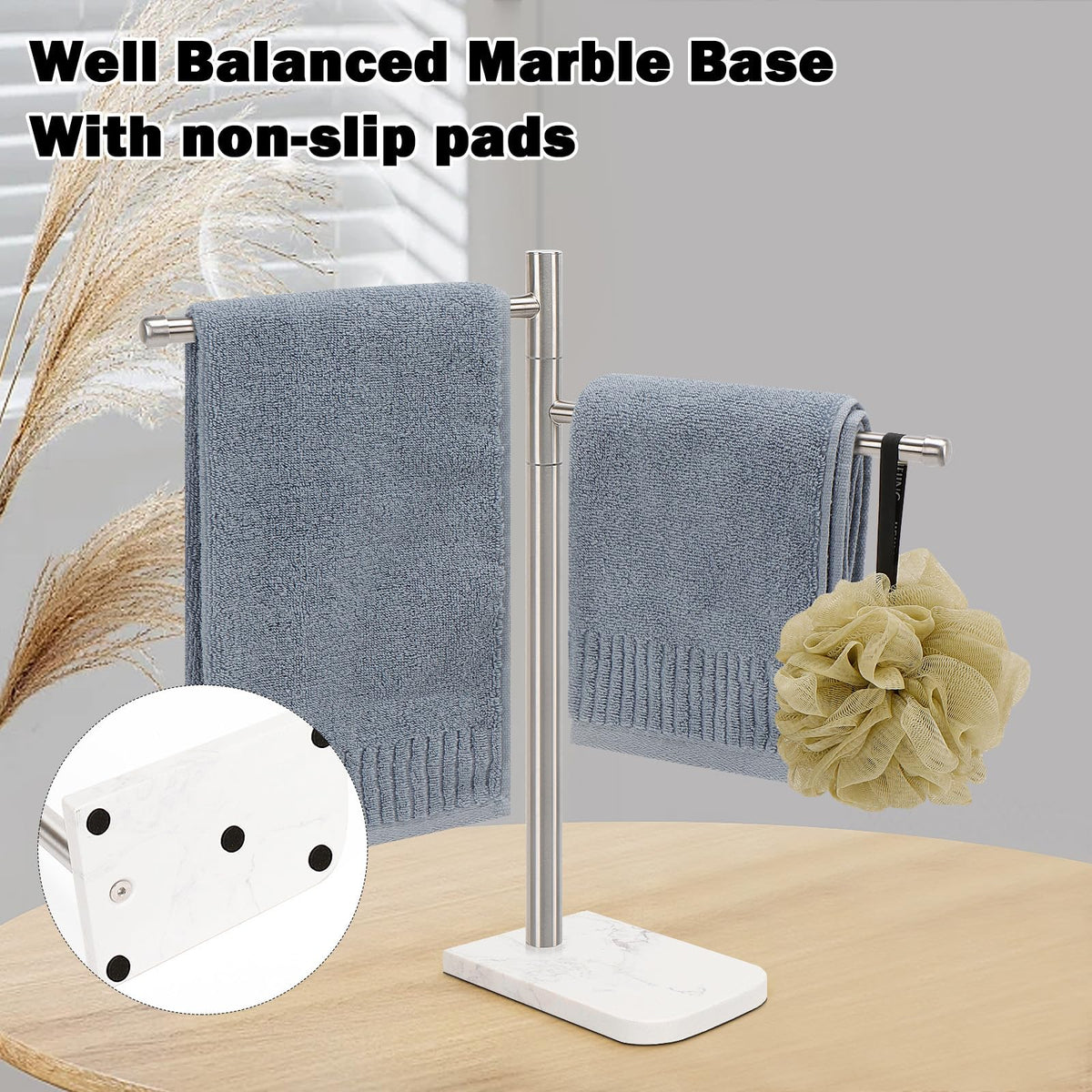 Freestanding Winmien towel stand with no drilling required
