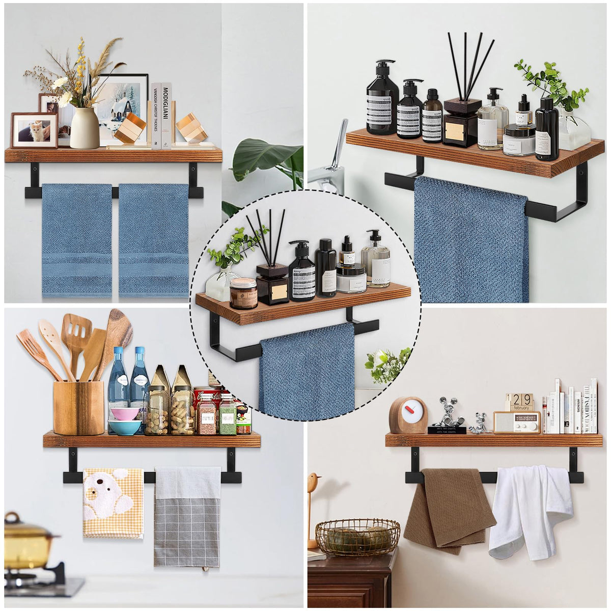 Winmien kitchen towel hanger near the sink for easy access.