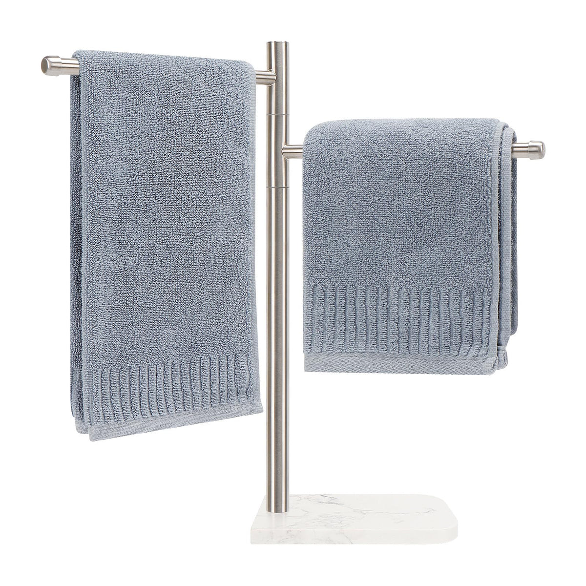 Winmien standing towel holder with marble base for stable bathroom organization