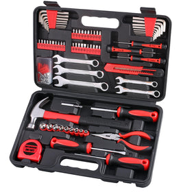 WINNER 175-piece tool kit in open storage case for home repairs