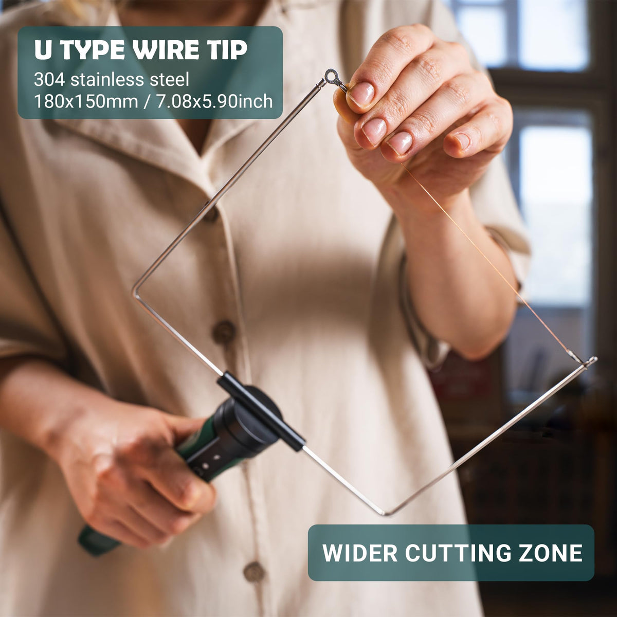 WINONS U-type hot wire tip in action delivering smooth edge results