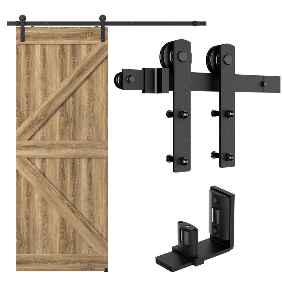WINOVERCO sliding barn door track offers sturdy, smooth support for heavy doors up to 260 lbs