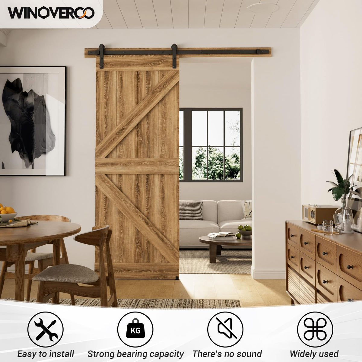 WINOVERCO adjustable U-shape floor guide stabilizes doors without grooves