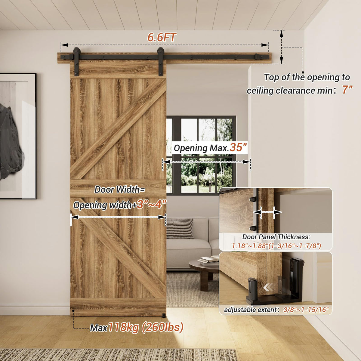 WINOVERCO wall spacer with leg screws enables secure wall mounting
