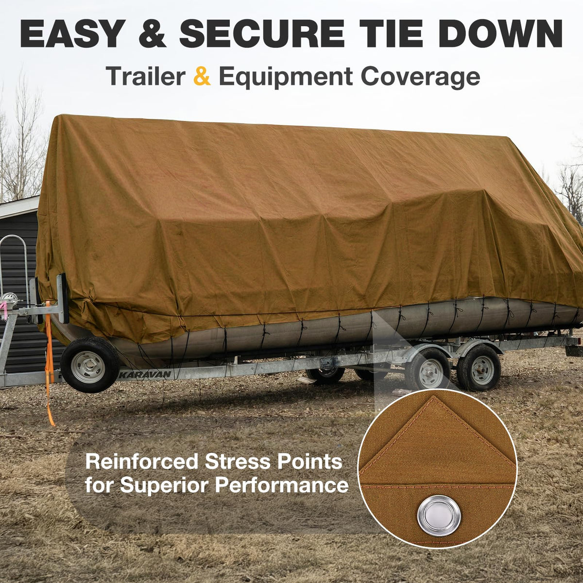 Winpull tarp canopy use demonstrates wind-stable shelter during setup.