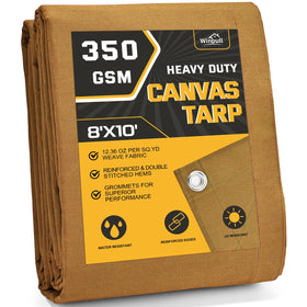 Winpull heavy duty tarp front view with rustproof grommets for outdoor protection.