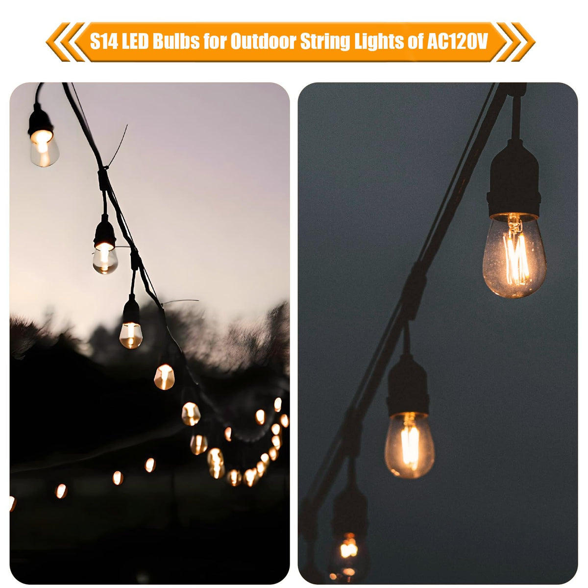 winsaLED 120V outdoor-use bulbs designed for outdoor strings