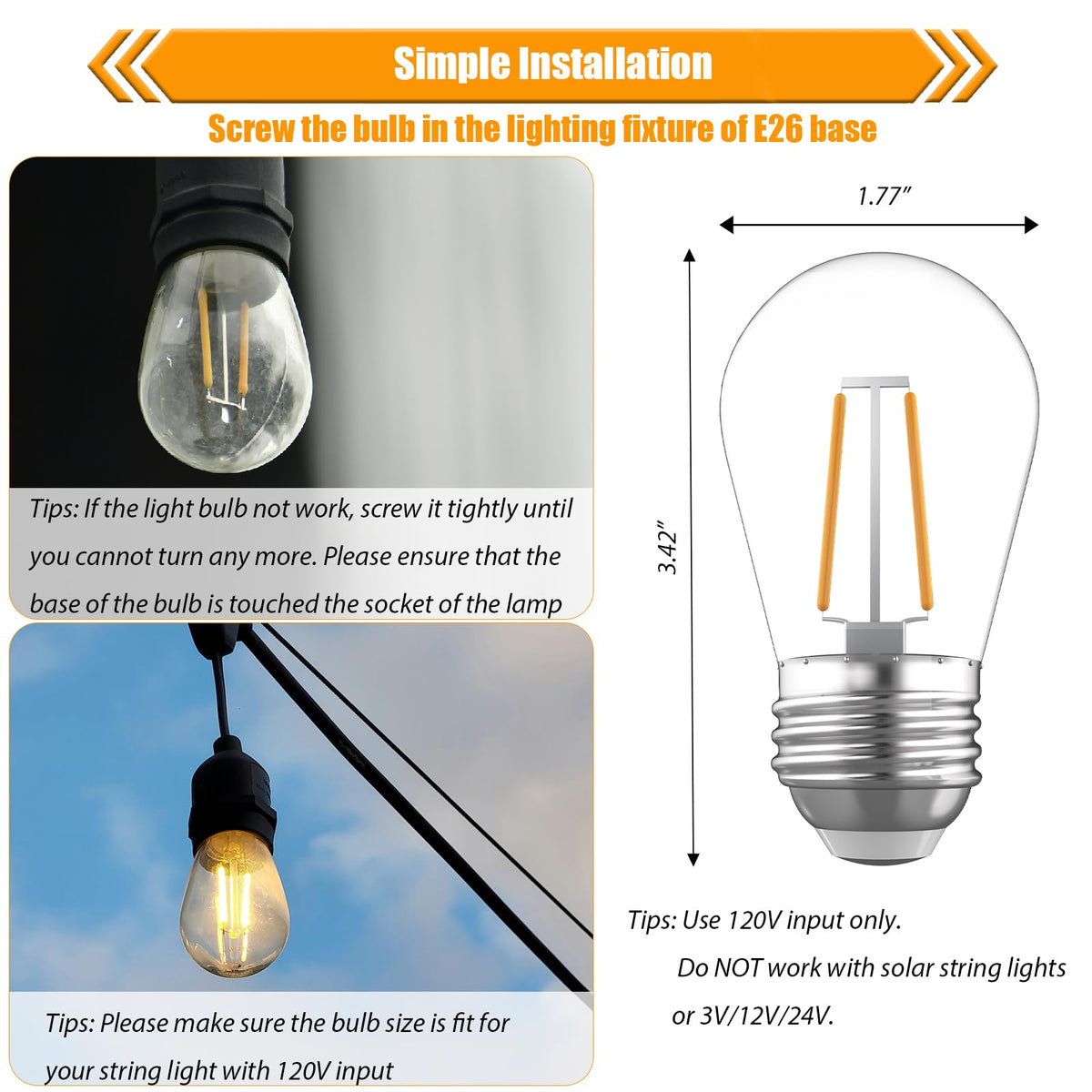 winsaLED 2700K soft white glow for patios and cafes
