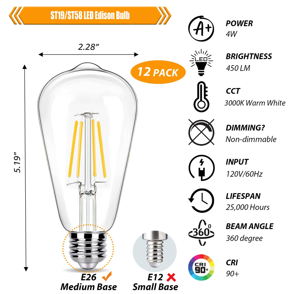 winsaLED 4W filament bulb delivers energy-efficient warm light