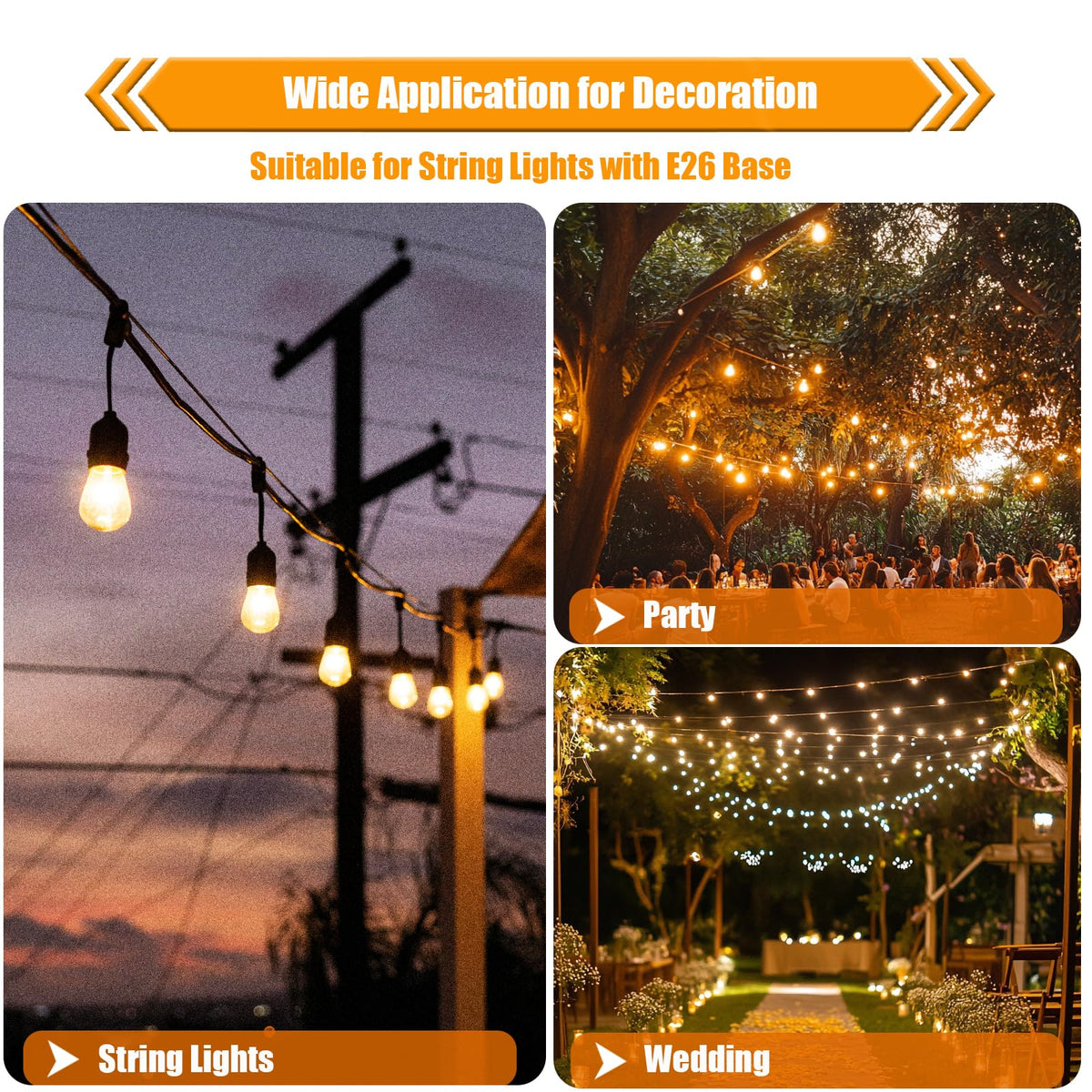 winsaLED cafe and garden decorative string lights setup