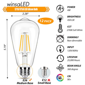 winsaLED 2700K soft warm light with 450lm for cozy spaces.