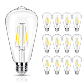 winsaLED 4W LED Edison bulb teardrop top close-up for retro lighting.