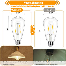 winsaLED glass shade bulb not dimmable for clear glass look