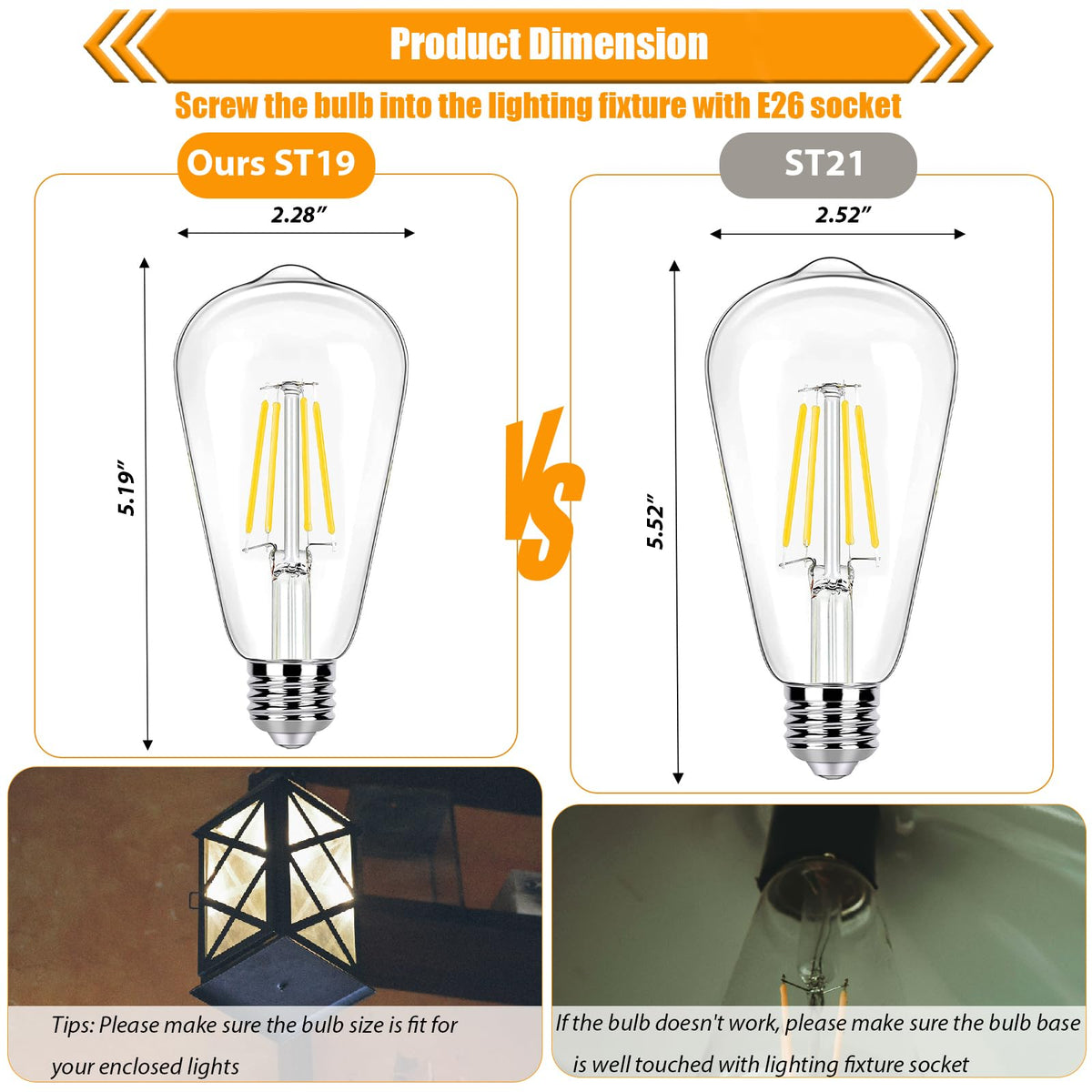 winsaLED versatile bulb suitable for ceiling fixtures, lamps, and décor lighting.