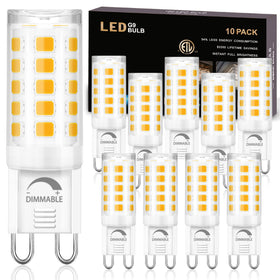 Winshine 10-pack dimmable G9 LED bulbs deliver 3000K warm white lighting.