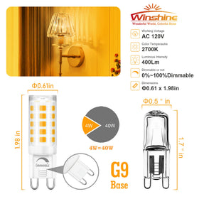Winshine G9 LED bulb with ceramic base stays cool and safe in kitchens.