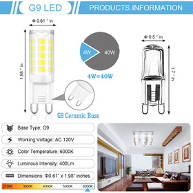 Winshine G9 LED bulb with ceramic base for safer heat dissipation and longer life.