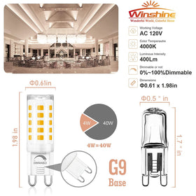 Winshine G9 LED bulb dimmable dining room glow with natural daylight feel