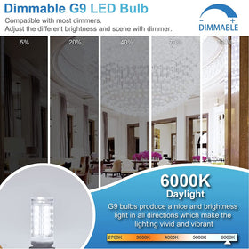 Winshine G9 LED chandelier installation shows easy replacement with instant brightness