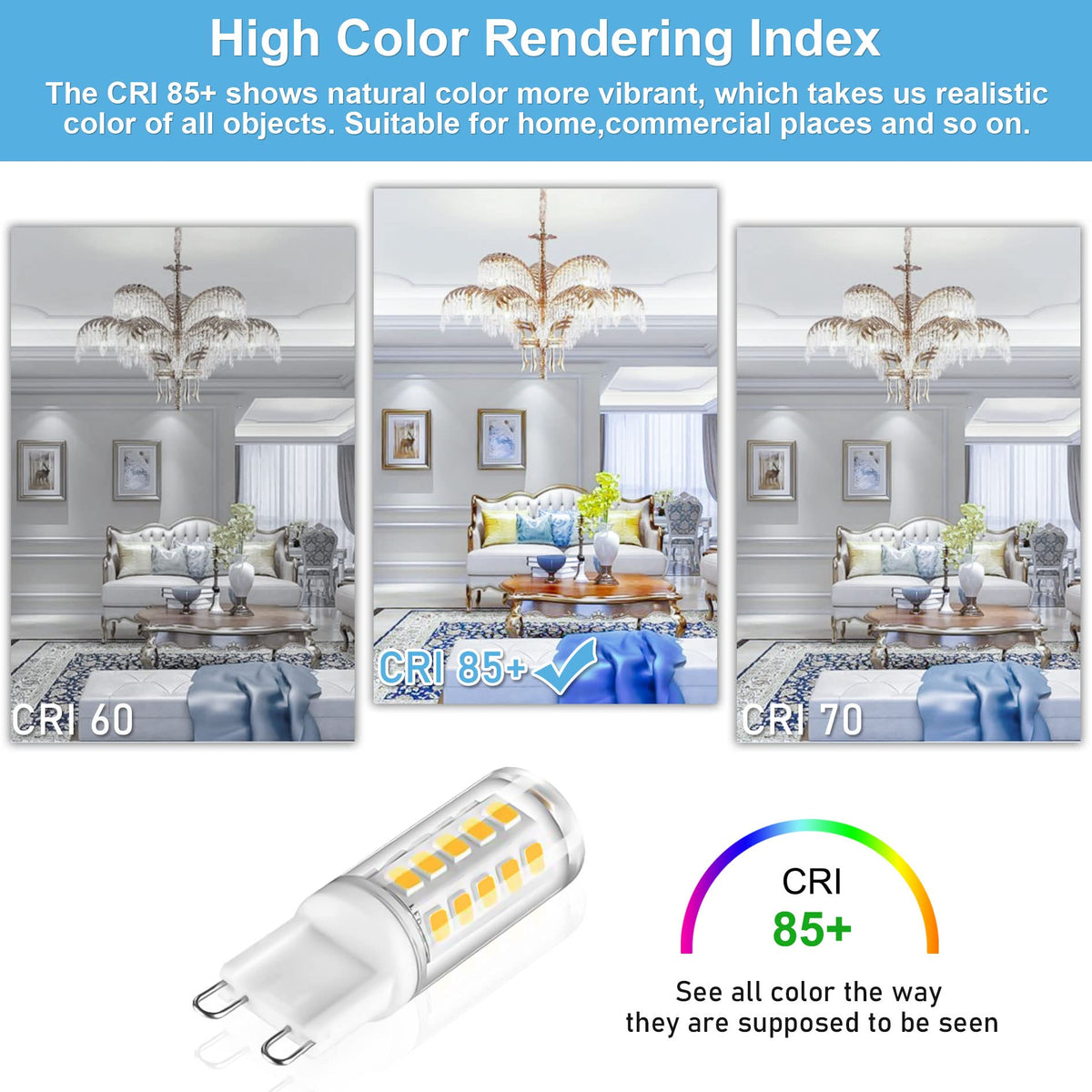 Winshine G9 LED bulb energy saving option replaces halogen with lower bills.