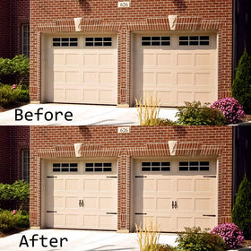 WINSOON four strap hinges in black finish for durable carriage house style