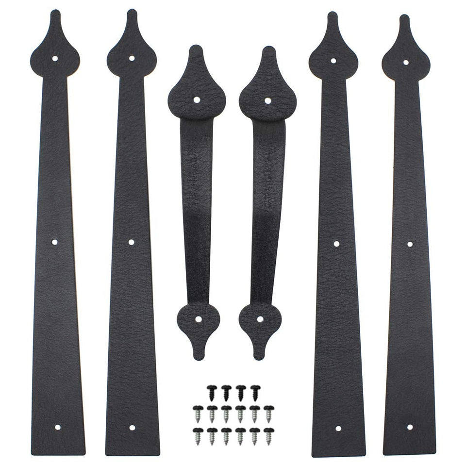 WINSOON decorative metal garage hardware kit enhances curb appeal with a sturdy black finish