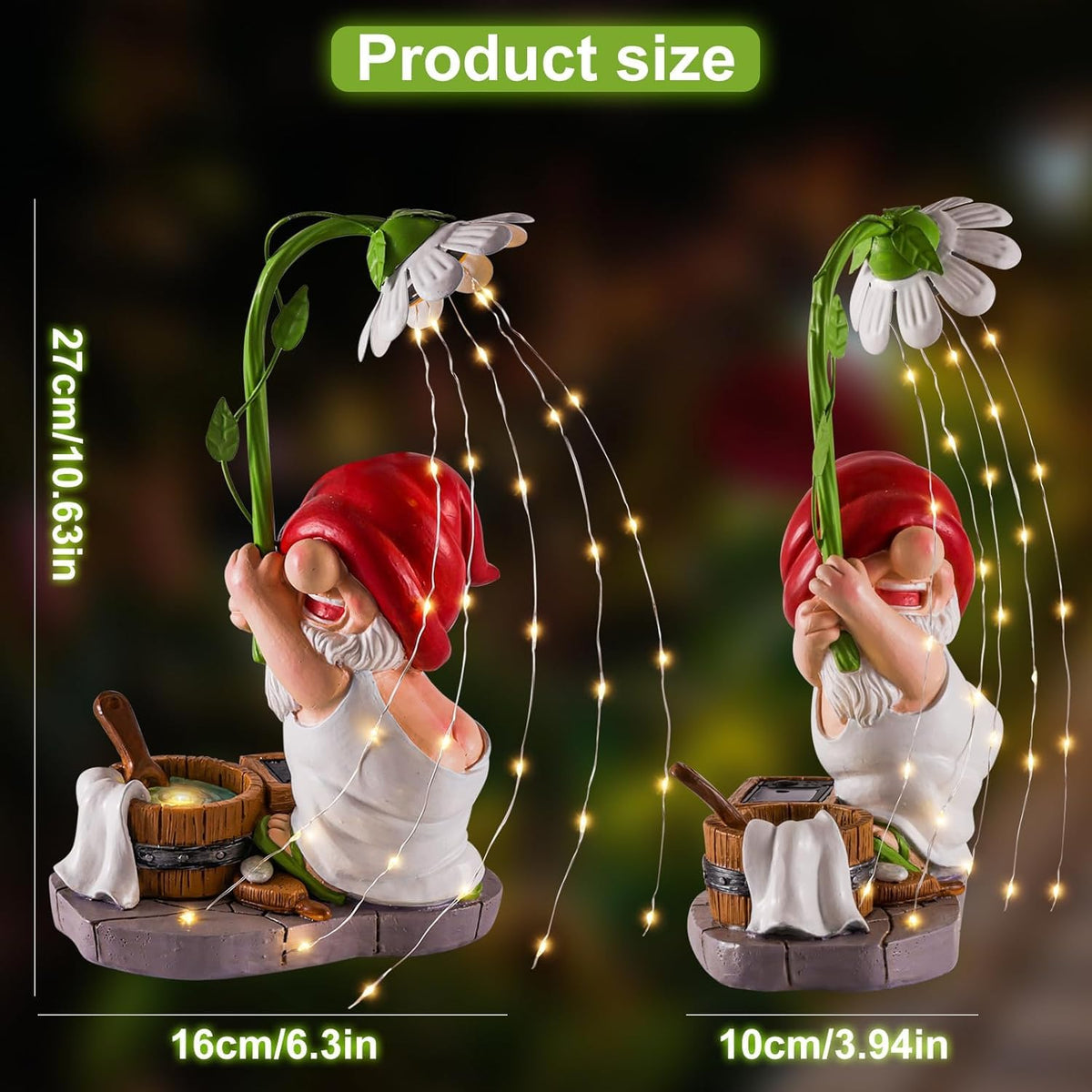 WINTS bathing funny gnome decor adds whimsical yard charm.