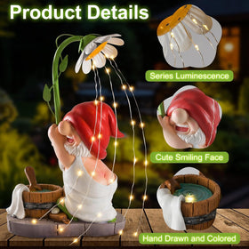 WINTS solar-powered gnome light for patio or balcony.