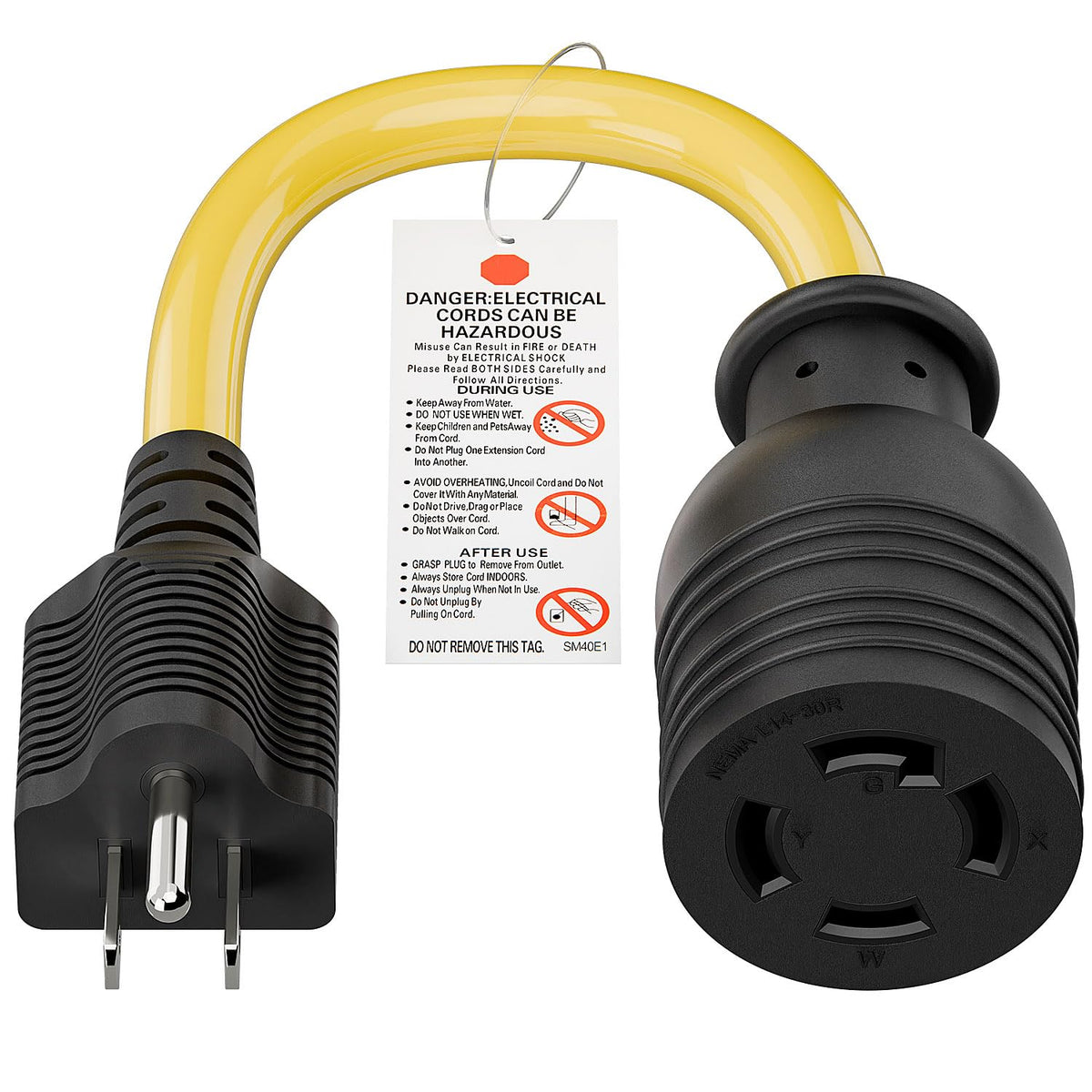 WINXUS NEMA 5-15P to L14-30R adapter cord ready for home backup power