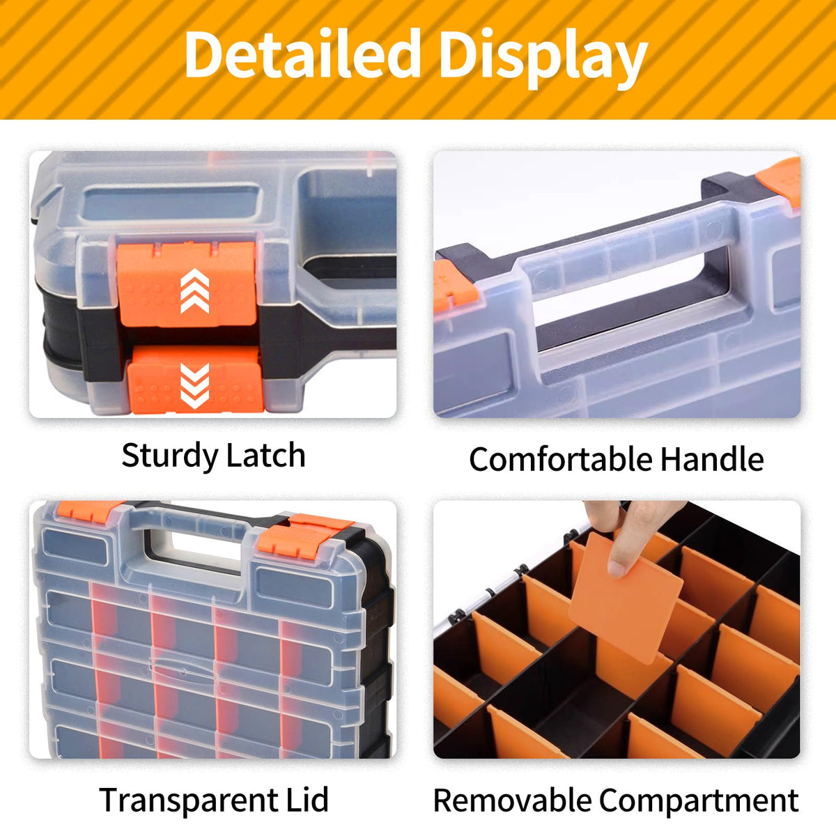 WIN&YING removable dividers enabling customized space for small parts.