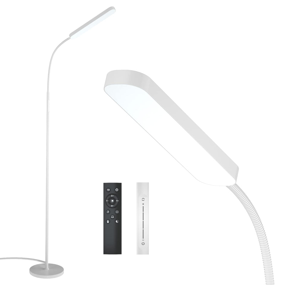 Wio-Mio floor lamp delivering bright reading light for evenings in the living room
