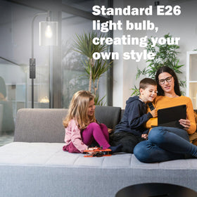 Wio-Mio 66-inch tall lamp placed in a living room corner for spacious illumination