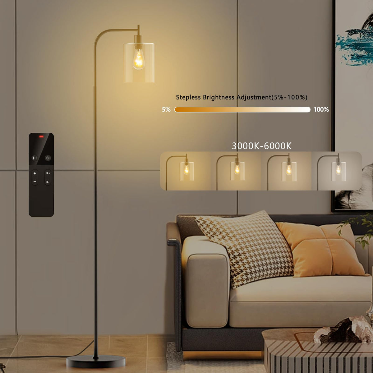 Wio-Mio floor lamp with foot pedal switch for hands-free on/off