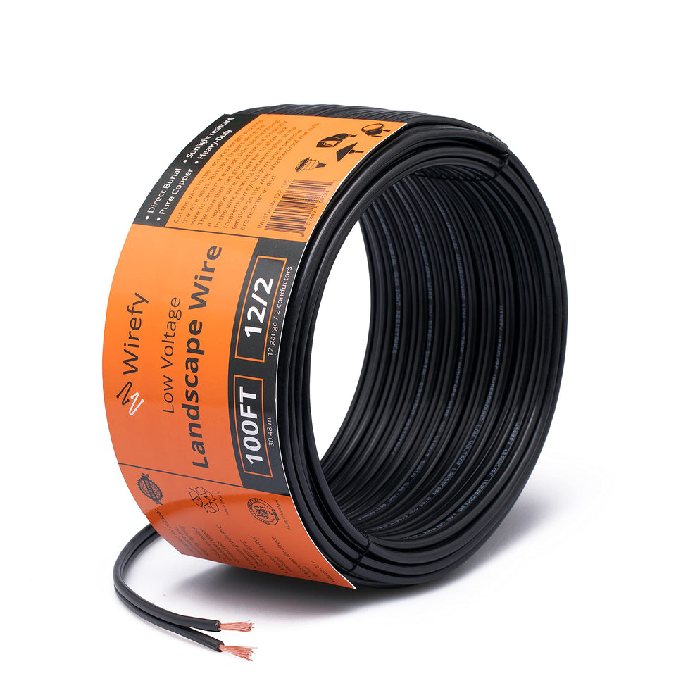Wirefy 12-2 low-voltage wire coil demonstrates outdoor flexibility.