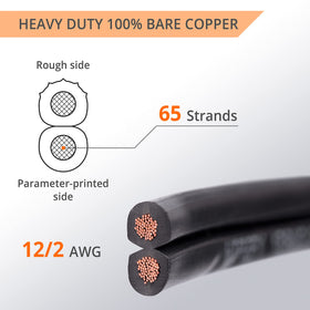 Wirefy 12-2 low-voltage wire showing easy strip capability for quick connections.