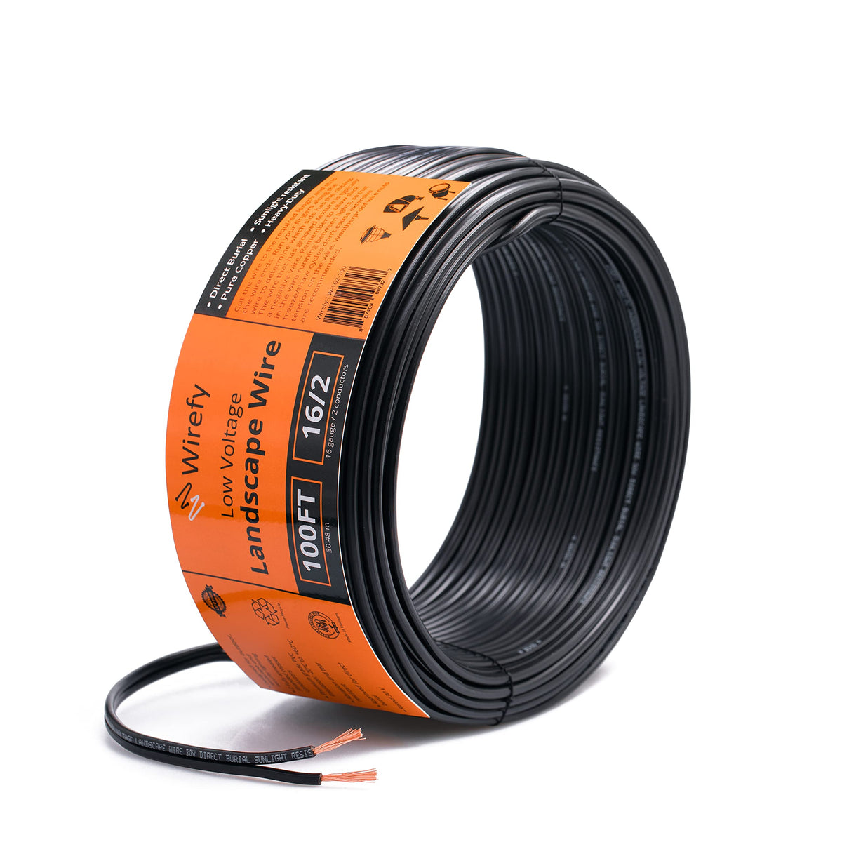 Wirefy 16/2 low voltage wire spool for easy outdoor lighting projects