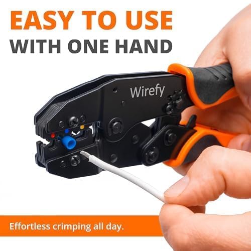 Wirefy adjustable pressure crimp tool lets you tailor force for each job.