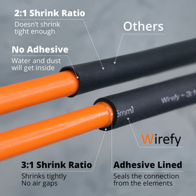 Wirefy black 3/8-inch tubing suited for automotive or outdoor applications.