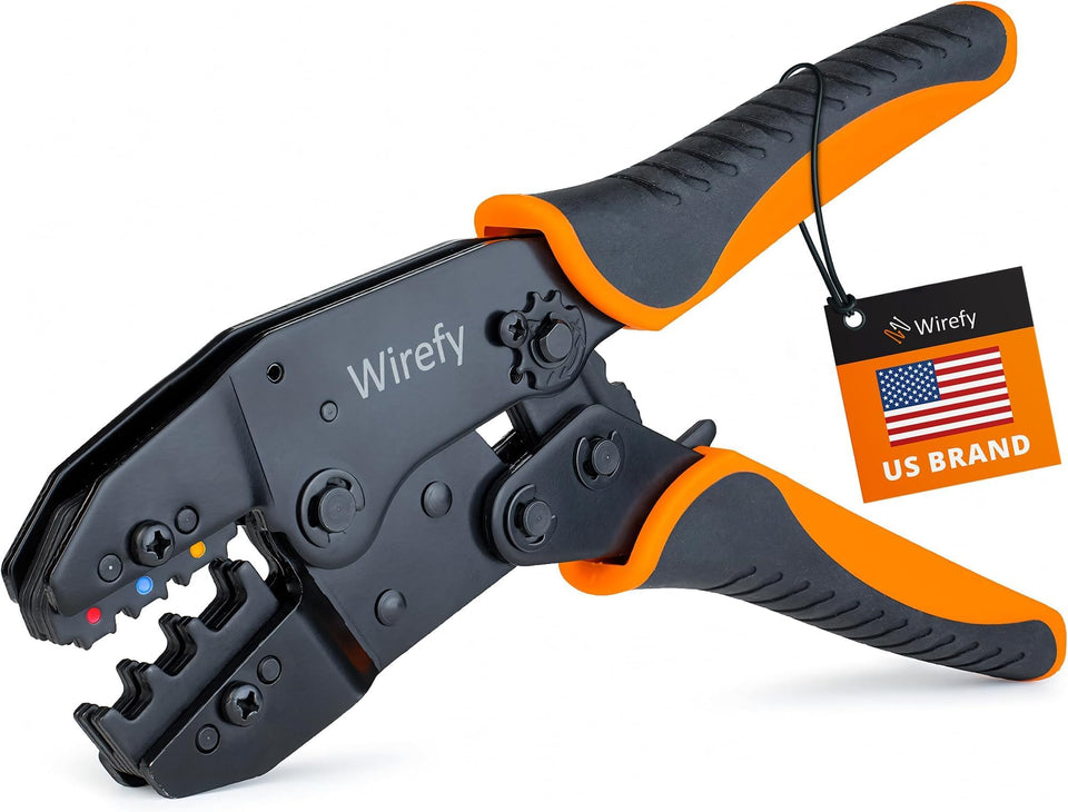 Wirefy wire crimping tool for insulated connectors delivers precise crimps.