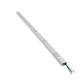 Wiremold WH20GB306TR 3ft white power strip in compact desk setup for easy outlet access