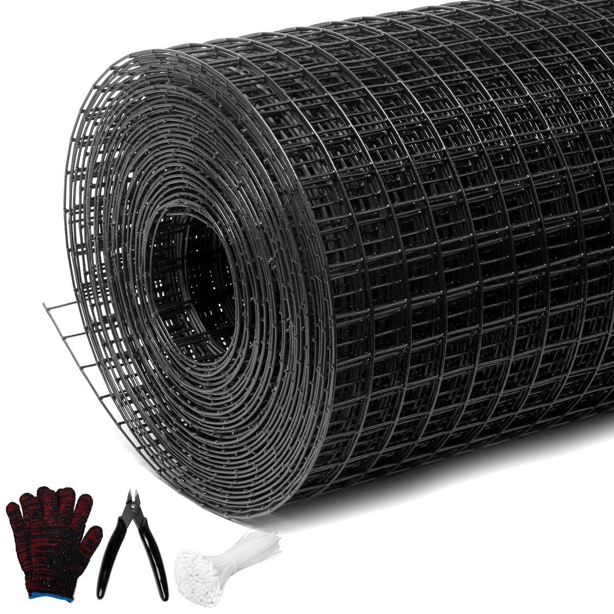 Wirewonders black hardware cloth halfinch mesh 100ft roll highlights rust-resistant vinyl coating for outdoor projects.