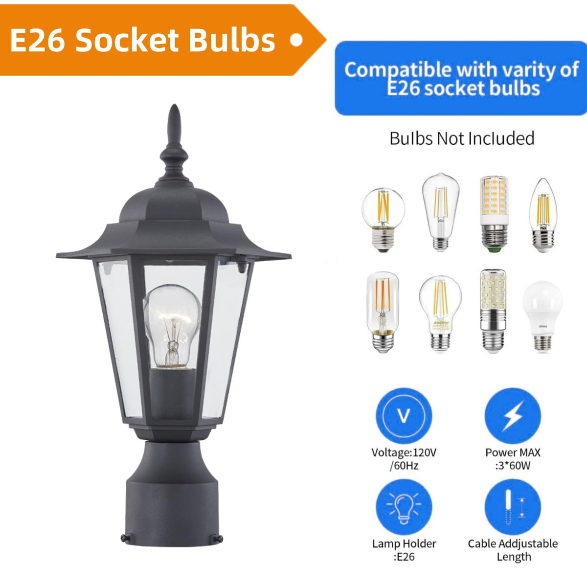 WISBEAM outdoor post light detailed-housing close-up demonstrates robust construction.