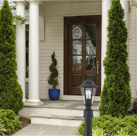 WISBEAM outdoor post light installed-on-pole shows easy mounting and quick setup.