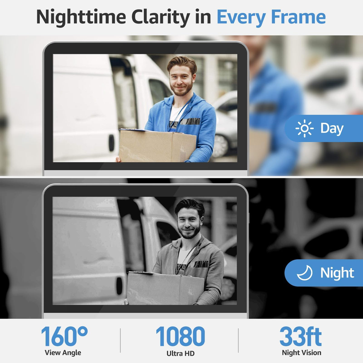 Wisdom View night vision for clear footage in low light