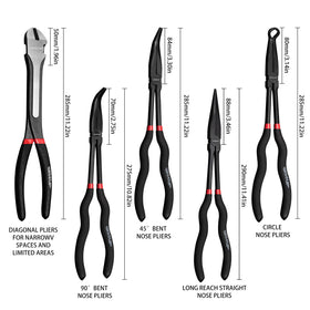 WISEUP 45-degree bent nose plier for ergonomic angles