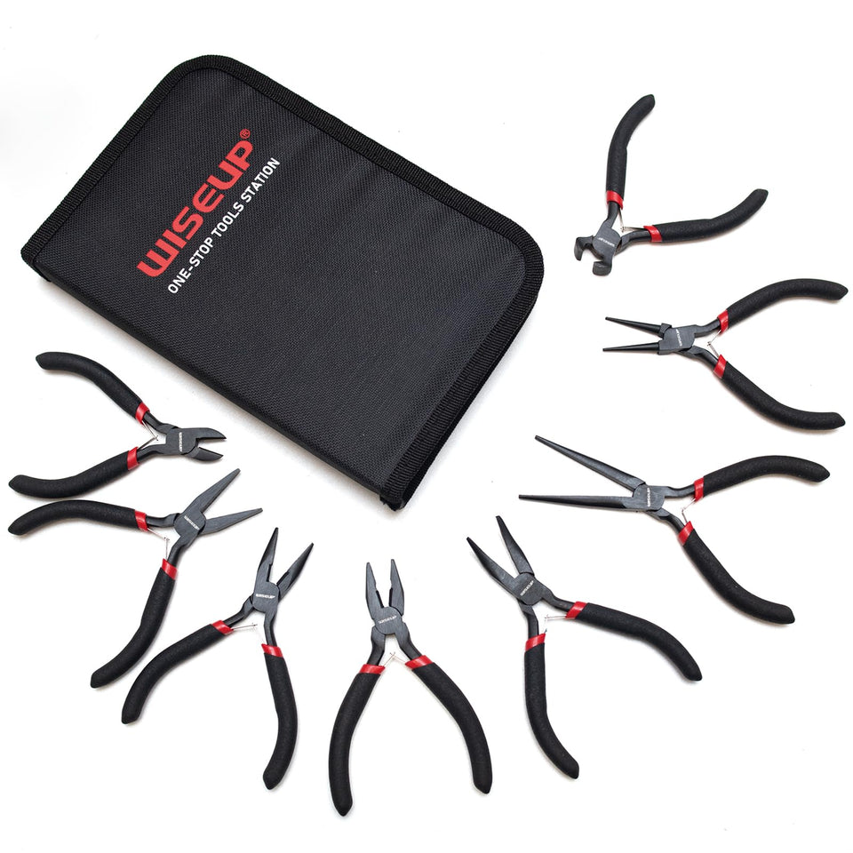 WISEUP mini diagonal-nose pliers for precise wire work and clean cuts.